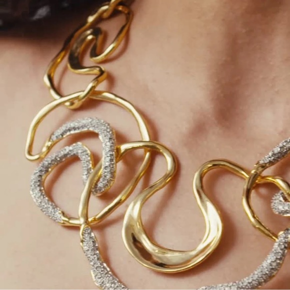 ALEXIS BITTAR Solanales Gold Crystal Intertwined Necklace - Picture 6 of 11